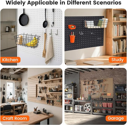 Pegboard Organizer Accessories Kit 264 PCS, Peg Board Hooks Assortment with Bins, Cups, Baskets for 1/4in Pegboard Wall Organizer, Garage Organization, Workbench, Craft Room, Hanging Tools