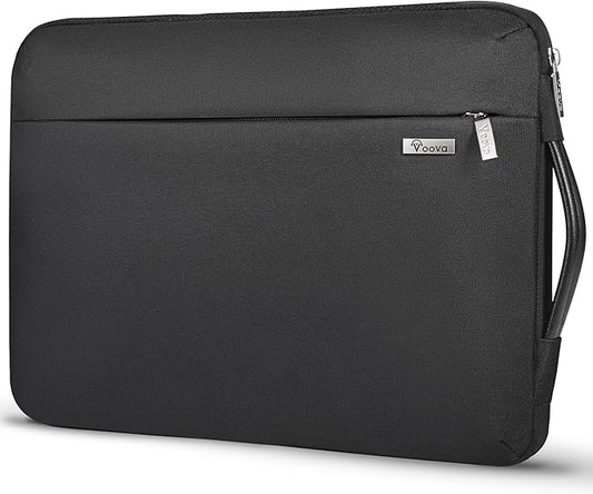 Voova Laptop Sleeve Case 14 15 Inch with Handle, 360° Protective Waterproof Slim Computer Bag Cover Compatible with MacBook Air 15 M2/M3/M4 2024-2025, MacBook Pro 14/15, Hp Chromebook 14, Black