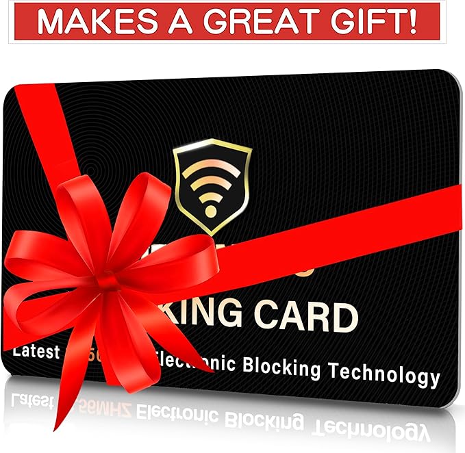 SaiTech IT 3 Pack RFID Blocking Card, One Card Protects Entire Wallet Purse, NFC Contactless Bank Debit Credit Card Protector ID ATM Guard Card Blocker–(Black)