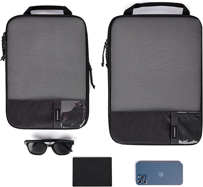 BAGSMART 6 Set Compression Packing Cubes - Lightweight Travel Essentials, Durable Luggage Organizer