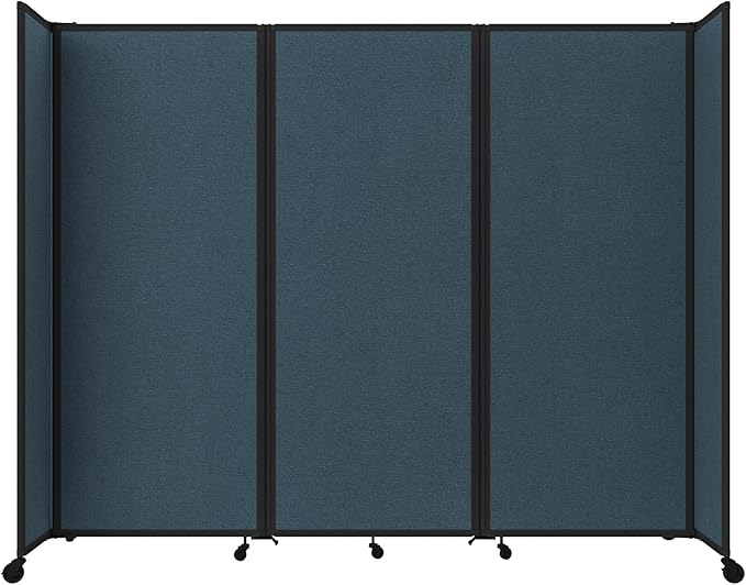 Versare Room Divider 360 Portable Wall Partition | Folding Panels | Large Freestanding Divider | Locking Wheels | Temporary Room Separator