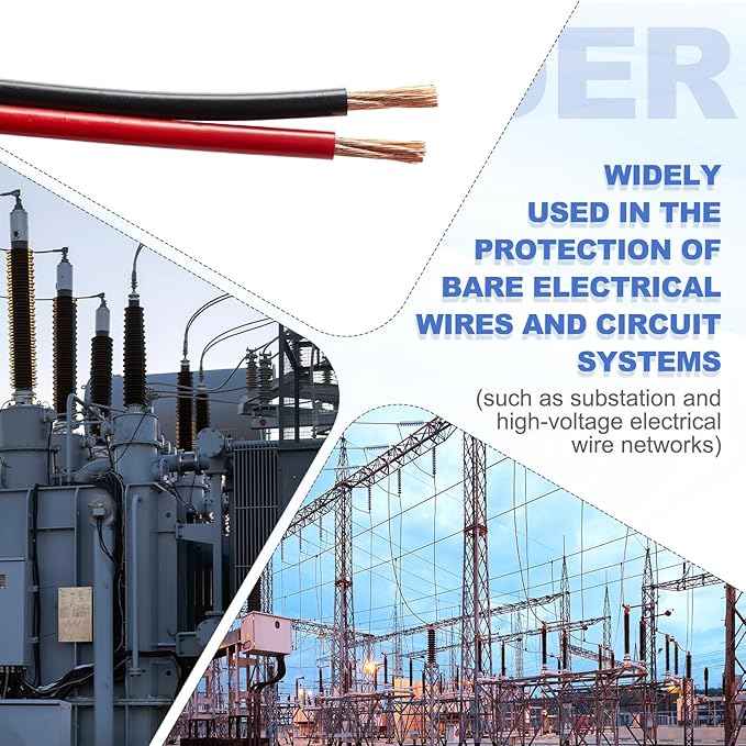 MECCANIXITY 3.3ft Cable Management Sleeve, 0.8 Inch, ID Flexible Cord Wires Hider Cover Insulation Snap-fit Protector for Substation, High-Voltage Electrical Networks, Red