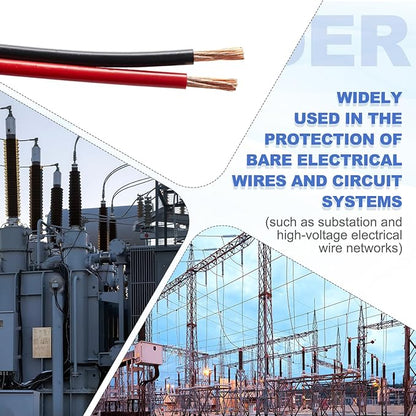 MECCANIXITY 3.3ft Cable Management Sleeve, 0.8 Inch, ID Flexible Cord Wires Hider Cover Insulation Snap-fit Protector for Substation, High-Voltage Electrical Networks, Red