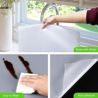 Shelf Liners for Kitchen Cabinet Refrigerator Liners Waterproof Kitchen Cupboard Liner Drawer Mats EVA Material Non Adhesive Fridge Mats for Shelves Clear 17.5 x 78.7 Inches