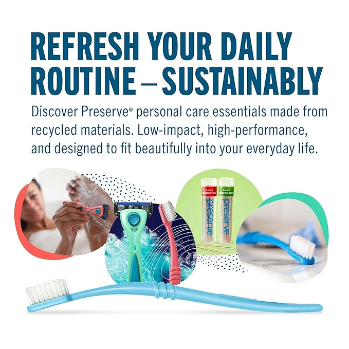 Preserve POPi Shave Razor Blades Refills - 5 Blade Razors for Men & Women - Ceramic Coated Shavers for Comfort with Aloe-Cocoa Butter Strip - Reusable Shaving Refill - 8 Pack