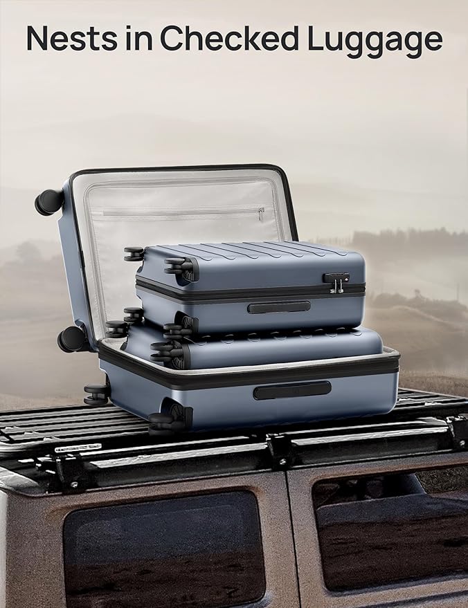 Carry on Luggage 22 X 14 X 9 Airline Approved, 20 Inch Luggage for 3-5 Days Travel, Double Spinner Wheels, 100% Hardshell PC, TSA Lock (00-Shadow (Expandable), Carry-On 20-Inch)