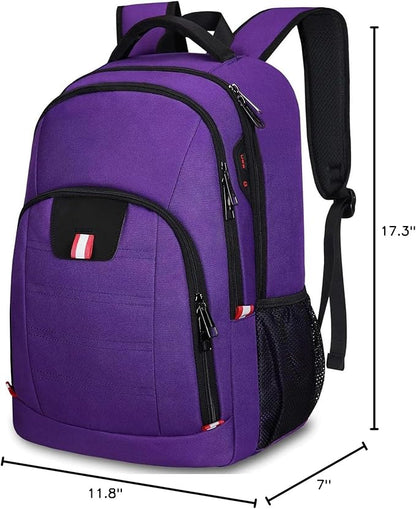 Della Gao Travel Laptop Backpack, Small Backpack for Men and Women with USB Slit Business Computer Backpack Bag (Purple, 15.6 Inch)