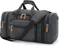 Gonex Canvas Duffle Bag for Travel 50L Expandable Duffel Weekend Overnight Bag men (Dark Gray)