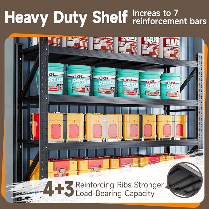 8000LBS Metal Garage Shelving Unit 68" W Storage Shelves Heavy Duty 4 Tier Adjustable Garage Storage Racks Industrial Shelving Utility Rack Shelf for Warehouse/Basement 68" Wx24 Dx63 H