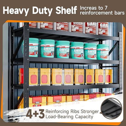 8000LBS Metal Garage Shelving Unit 68" W Storage Shelves Heavy Duty 4 Tier Adjustable Garage Storage Racks Industrial Shelving Utility Rack Shelf for Warehouse/Basement 68" Wx24 Dx63 H