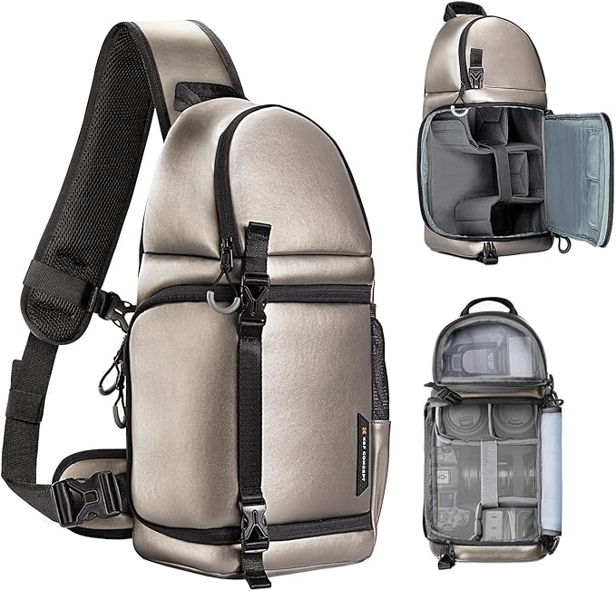 K&F CONCEPT Camera Sling Bag Crossbody Bag Camera Shoulder Backpack DSLR/SLR/Mirrorless Photography Bags Compatible with Canon/Nikon/Sony/Fuji/Gopro/DJI