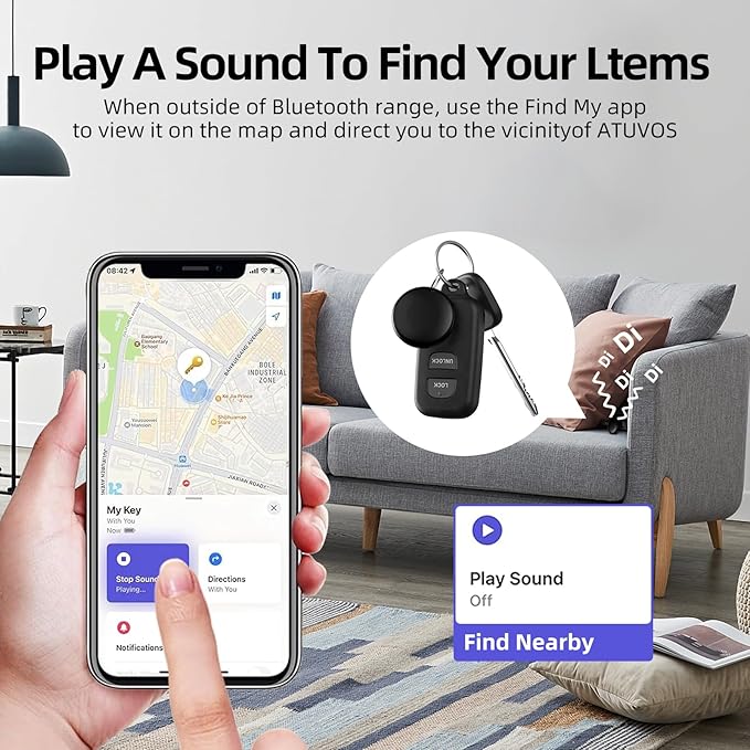 Air Tracker Tags-4 Pack Tracker Tag Work with Apple Find My (iOS 14.6 Above Only) Smart Tag Item Finders for Key, Luggage, Backpack，etc. (Black, 4 Pack)
