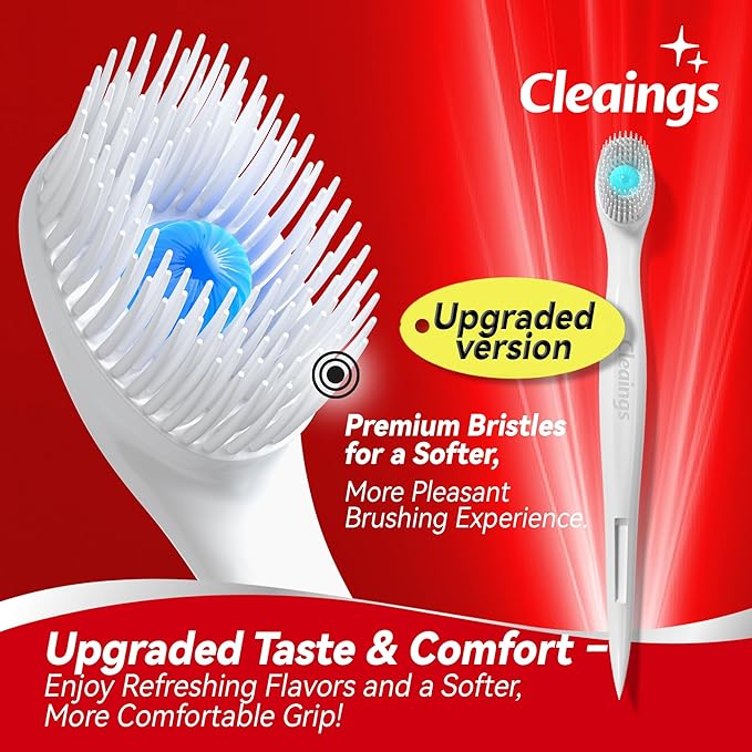cleaings® Mini Disposable Toothbrush Set with Toothpaste – Travel Essentials, Portable Toothbrush for Women & Men, Camping, Road Trip, Vacation, 24 Count-Intense Mint Flavor（Pack of 1）