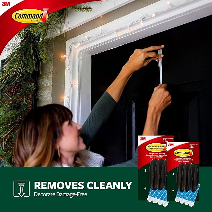 Command Outdoor Large Hooks, Bronze, Holds up to 5 lbs, 6-Hooks, 8-Strips, Damage Free Hanging Wall Hooks for Hanging Outdoor Wall Decor with Weather