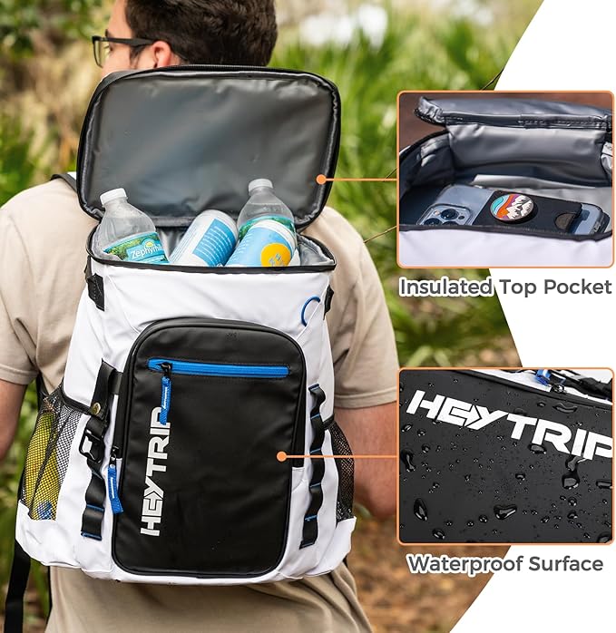 Heytrip Backpack Cooler 36/54 Cans Insulated Waterproof Cooler Bag for 20 Hours Cold Retention, Leak-Proof Camping Cooler with Multi-Compartments