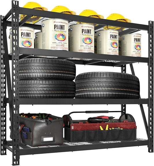 BILT HARD 72" W x 24" D Heavy Duty Garage Shelving, 72" H Storage Shelves, 5-Tier Industrial Metal Shelving Units with Adjustable Shelf, Steel Wire Utility Storage Shelves, 8000 LBS