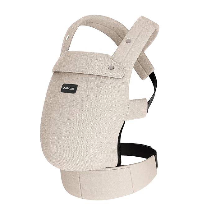 Momcozy Baby Carrier - Ergonomic, Cozy and Lightweight Carrier for 7-44lbs, Effortless to Put On, Ideal for Hands-Free Parenting, Enhanced Lumbar Support, Purehug for Infant to Toddler, Khaki