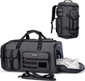 WITZMAN Travel Duffel Bags for Men Large Carry On Weekender Overnight Bag 3 in 1 Backpack with Shoe Compartment （B693 Silvery Grey)