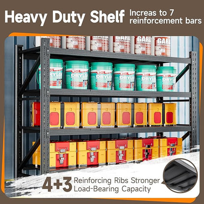 5000LBS Metal Garage Shelving Unit 60" W Storage Shelves Heavy Duty 4 Tier Adjustable Garage Storage Racks Industrial Shelving Utility Rack Shelf for Warehouse,Basement 60" Wx24 Dx70 H