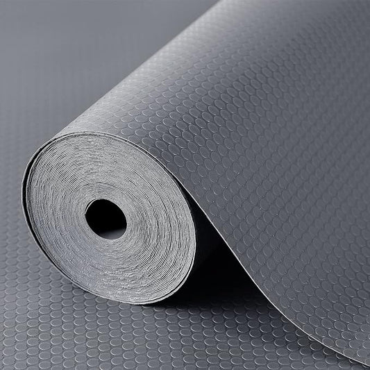 Shelf Liners for Kitchen Cabinets Refrigerator Liners Waterproof Kitchen Cupboard Liner Non-Slip Drawer Mats EVA Material Non Adhesive Fridge Mats for Shelves - Gray 23.6 x 157.4 Inches