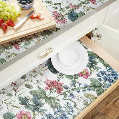 Shelf Liner for Kitchen Cabinets Non Adhesive Drawer Liner,Cabinet Liner for Shelves,Non Slip Kitchen Drawer Liners for Dresser,Waterproof Shelf Paper for Refrigerator,Cupboard,12In x 10FT