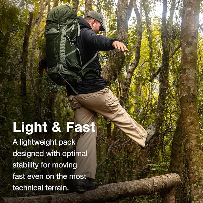 Osprey Talon 44L Men's Lightweight Hiking Backpack with Hipbelt, Black/Coal Grey, S/M