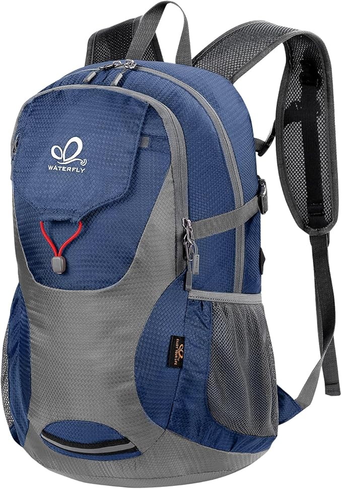 WATERFLY Lightweight Packable Hiking Backpack: 30L Foldable Travel Daypack Ultralight Camping Day Pack for Woman Man