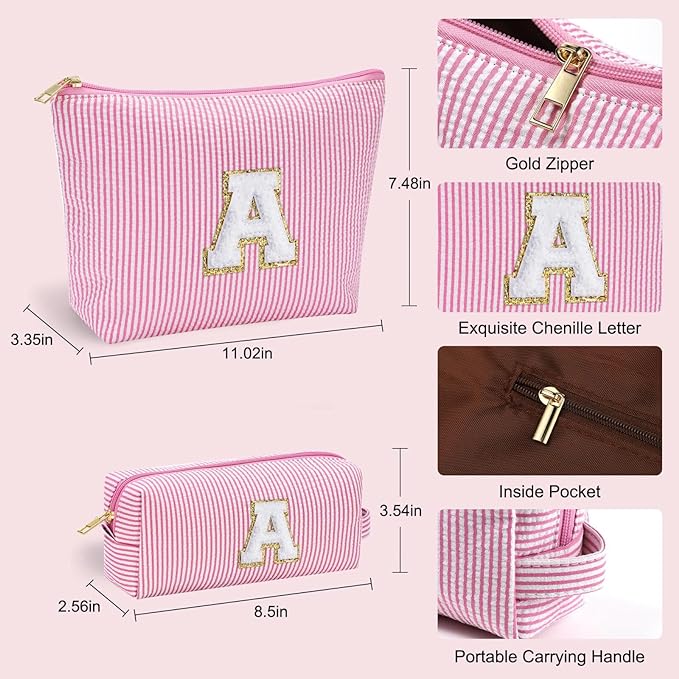 YOOLIFE Cute Makeup Bag for Women - Personalized Women Gifts Pink Makeup Pouch for Girlfriend Bridesmaid Wife | Cosmetic Travel Toiletry Bag for Her Mom | Birthday Gift Idea for Friend Female Sister N