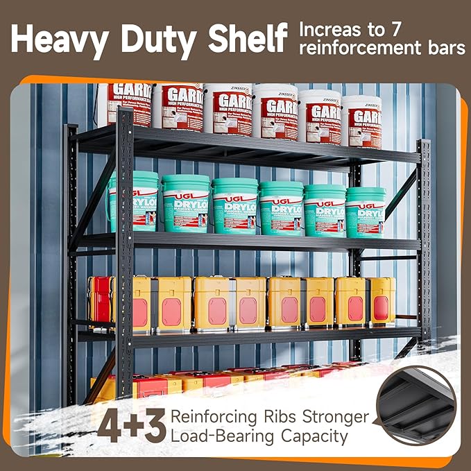7000LBS Metal Garage Shelving Unit 79" W Storage Shelves Heavy Duty 4 Tier Adjustable Garage Storage Racks Industrial Shelving Utility Rack Shelf for Warehouse/Basement 79" Wx24 Dx79 H