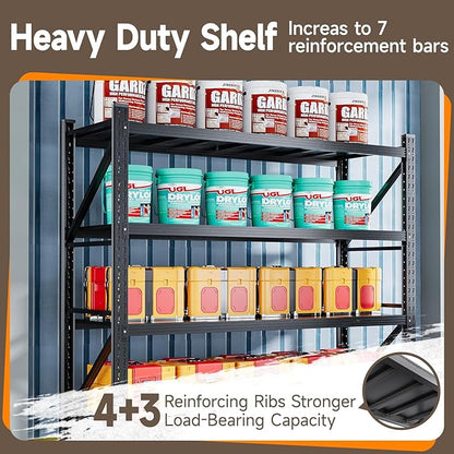 7000LBS Metal Garage Shelving Unit 79" W Storage Shelves Heavy Duty 4 Tier Adjustable Garage Storage Racks Industrial Shelving Utility Rack Shelf for Warehouse/Basement 79" Wx24 Dx79 H