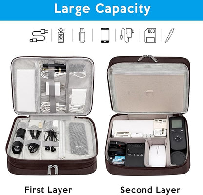 CILLA Electronic Organizer Travel Case, Travel Cord Organizer Case Portable Waterproof Cable Organizer Bag for Charger, Cord, USB, Power Bank, Earphone