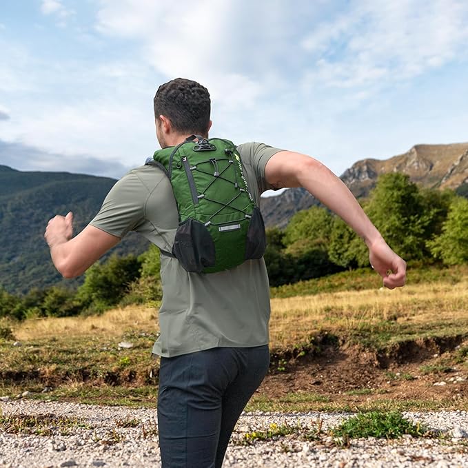 Lightweight Hydration Backpack, Running Backpack with 2L Water Bladder, Hydro Water Daypack for Cycling Hiking Rave for Men Women