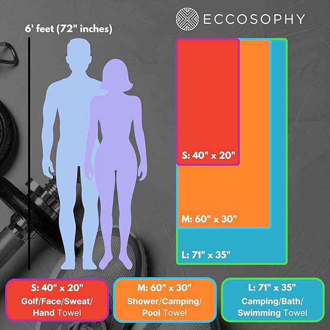 ECCOSOPHY Microfiber Beach Towel – Quick Dry Gym Towel, Highly Absorbent with Ribbed Texture, Lightweight – Ideal for Travel, Pool, Yoga, Fitness & Outdoor Adventures – 71x35 Cherry