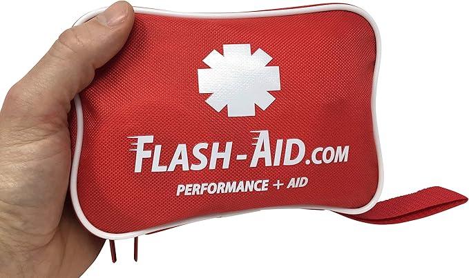 First Aid Kit for Youth Sports (Deluxe Kit) with AllaQuix Stop Bleeding Gauze