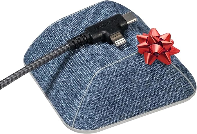 Smartish® Magnetic Cord Holder - Cable Wrangler Organizer with Magnet Clips for Charger Management on Desktop, Nightstand, or Side Table for All Cables, USB-C, Lightning Cables - Blue Jeanie