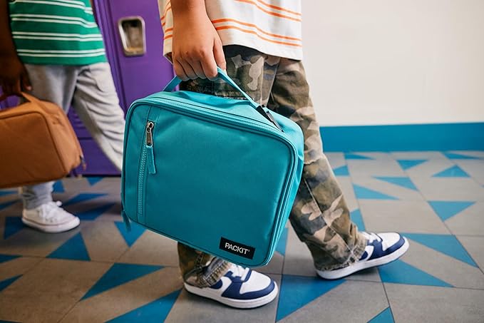 PackIt Freezable Classic Lunch Box, Spaceman, Built with EcoFreeze Technology, Collapsible, Reusable, Zip Closure With Zip Front Pocket and Buckle Handle, Perfect for School Lunches