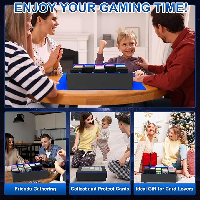 AOBOPLE Trading Card Storage Box,3900+ Card Box Storage with 48 Dividers and 5 Foam Supporters PU Leather Magnetic Card Box for MTG,TCG, Magic and Sport Cards,Great Gift for Card Collectors