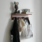 Entrance Coat Rack ，Coat Hooks, Wall-Mounted Wooden Hook Rack, Wall-Mounted Shelves are Very Suitable (Teak Colored Veneer)