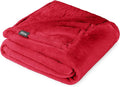 Bare Home Fleece Blanket - King Size - Ultra-Soft Lightweight for Bed, Sofa, and Couch - Luxury Microplush - Cozy Warm Blanket (King, Red)