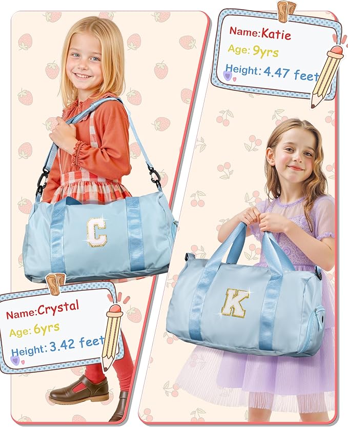 Valentines Day Gift for Girls-Girl Gym Bag with Shoe Compartment, Kid Personalized Weekender Overnight Bags, Initial Travel Tote with Makeup Pouch, Easter Gifts for Teen Daughter (Letter Q)