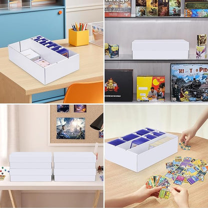 Trading Card Storage Box 6 Pack–2400 Count Cardboard Organizer with Dividers for MTG, TCG, Sports, Toploader, Commander