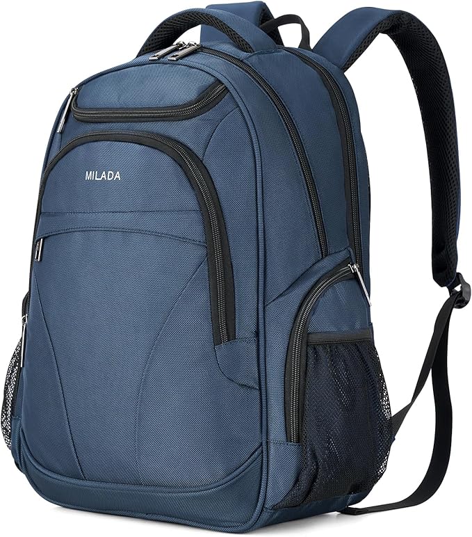 MILADA Travel Backpack For Men Laptop Backpack Women Business Carry On Backpack Airline Approved Fits 16.5 Inch Laptop Bag Work Backpack, Blue