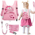 Dr.meter 3 in 1 Toddler Harness Leash + 8.2ft Anti Lost Wrist Link, Cute Dinosaur Kids Anti Lost Leash with Key Lock, Child Walking Harness for Parent Boys Girls Keep Kids Close, Travel Essensials
