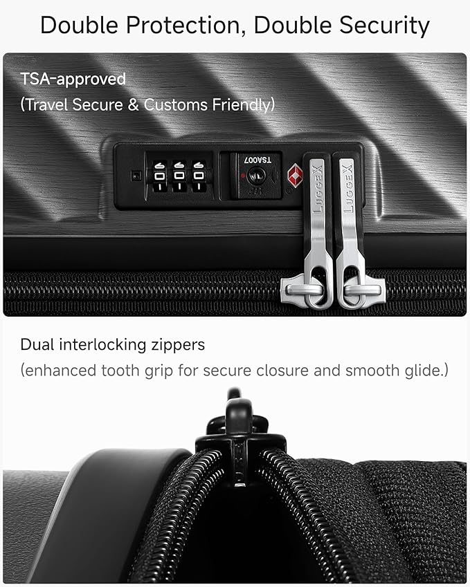 Trunk Luggage, Expandable PC Hard Shell Large Checked 28 Inch Suitcase with Shock - Absorbing Wheels & TSA Lock, Blue, 91L - 105L