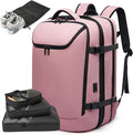 Travel Backpack for Women, 50L Carry On Backpack, Expandable Flight Approved Water Resistant Luggage with 3 Packing Cubes & USB Port, Laptop Backpack Fits 17.3 Inch Notebook