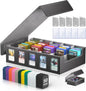 Trading Card Storage Box 5-Row 3900+ Capacity,TCG MTG Card Case with Magnetic Lid & Commander Display,Top Loader Storage for Sports Cards,Includes Dividers Dice Box