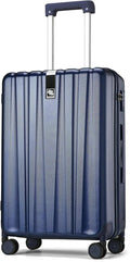 Hanke 29 Inch Luggage Suitcases With Spinner Wheels Lightweight PC hardside Rolling Suitcase With Travel Lock, Checked-Large 29-Inch(Dark Blue)