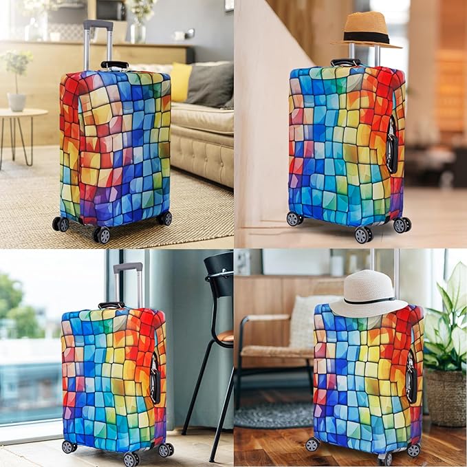 MosaiRudo Travel Luggage Covers For Suitcase Tsa Approved,Suitcase Cover Protector Fit 18-32 Inch Luggage Travel Accessories (T2492, L)