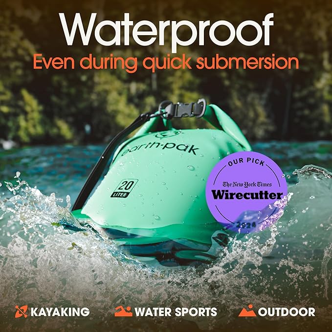 Earth Pak Waterproof Dry Bag - Roll Top Waterproof Backpack Sack Keeps Gear Dry for Kayak with Waterproof Phone Case