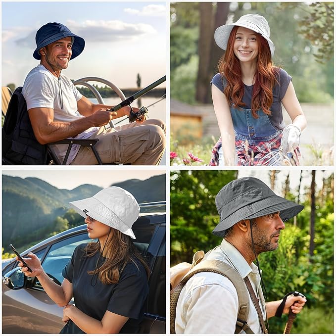 Sukeen Lightweight Bucket Hat for Women Quick-Dry Hiking Hat Packable Foldable UV Sun Hat for Outdoor Activities